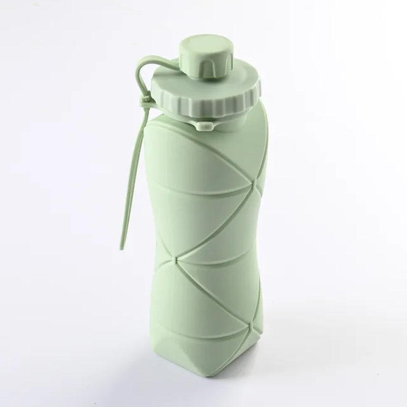 600ML Silicone Folding Water Cup Collapsible Water Bottles Foldable Travel Gym Camping Hiking Leakproof Sports Kettle Drinkware