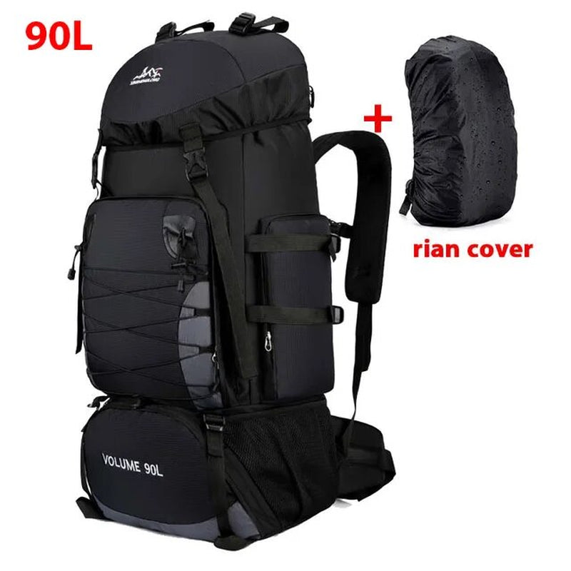 Large 90L Travel Bag Camping Backpack Hiking Army Climbing Bags Mountaineering Sport Bag Outdoor Shoulder Rucksack Men Women