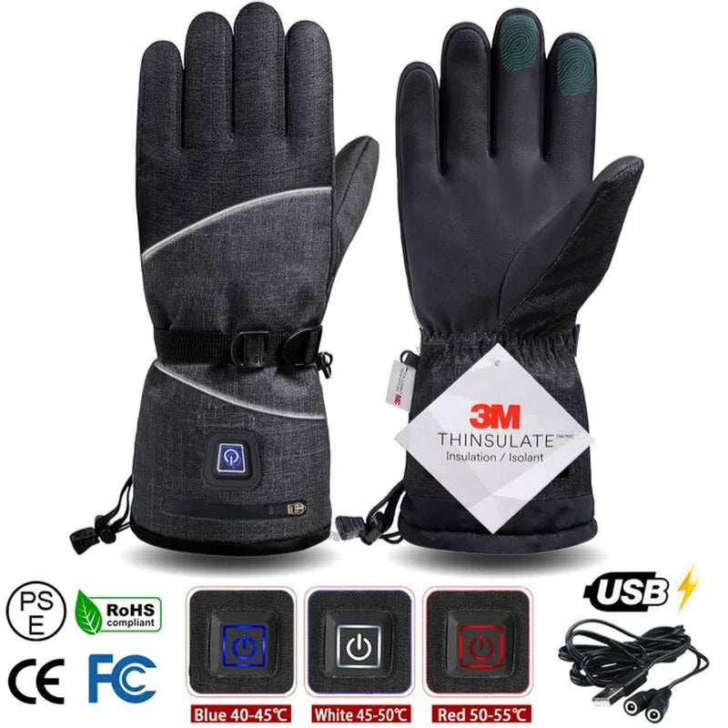 3M Cotton Heating Gloves Winter Hand Warmer Electric Thermal Gloves Waterproof Heated for Cycling Motorcycle Bicycle Ski Outdoor