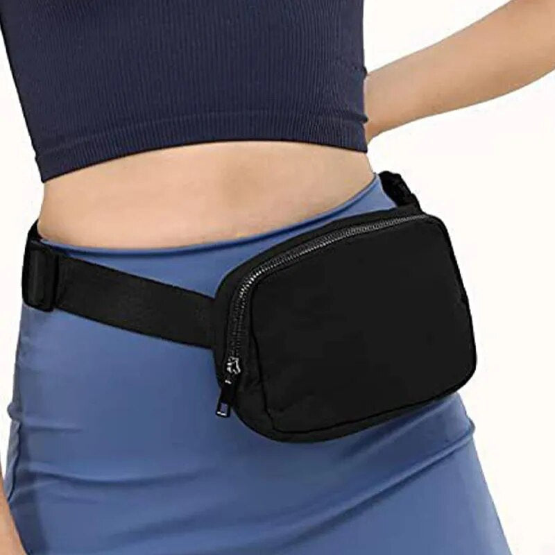 Minimalist Fanny Pack Outdoor Sports Belt Bag, Simple Nylon Chest Purse, Travel Running Fanny Pack for Women & Men