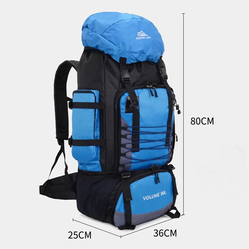 Large 90L Travel Bag Camping Backpack Hiking Army Climbing Bags Mountaineering Sport Bag Outdoor Shoulder Rucksack Men Women