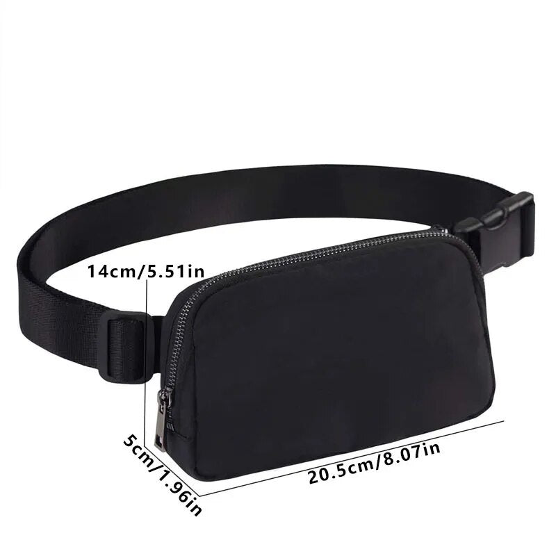 Minimalist Fanny Pack Outdoor Sports Belt Bag, Simple Nylon Chest Purse, Travel Running Fanny Pack for Women & Men