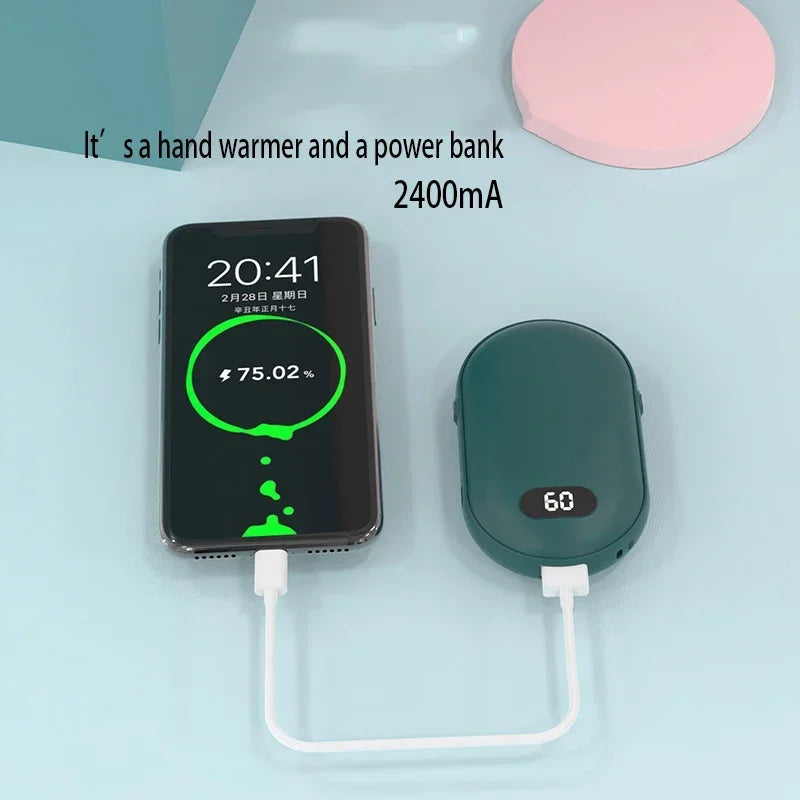 USB Hand Warmer with Power Bank: Compact, Multi-Function Portable Heater with Digital Display