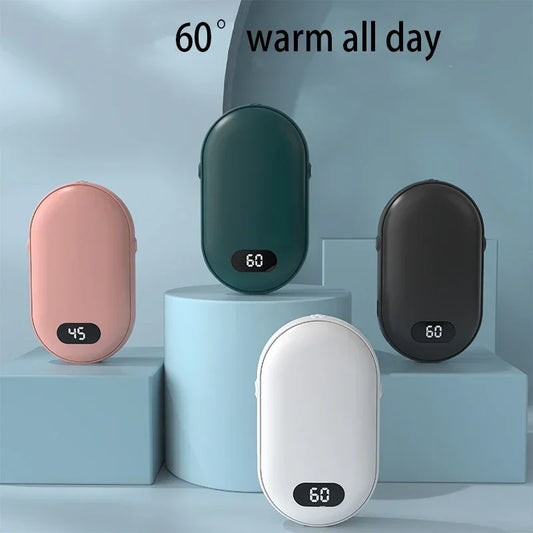 USB Hand Warmer with Power Bank: Compact, Multi-Function Portable Heater with Digital Display