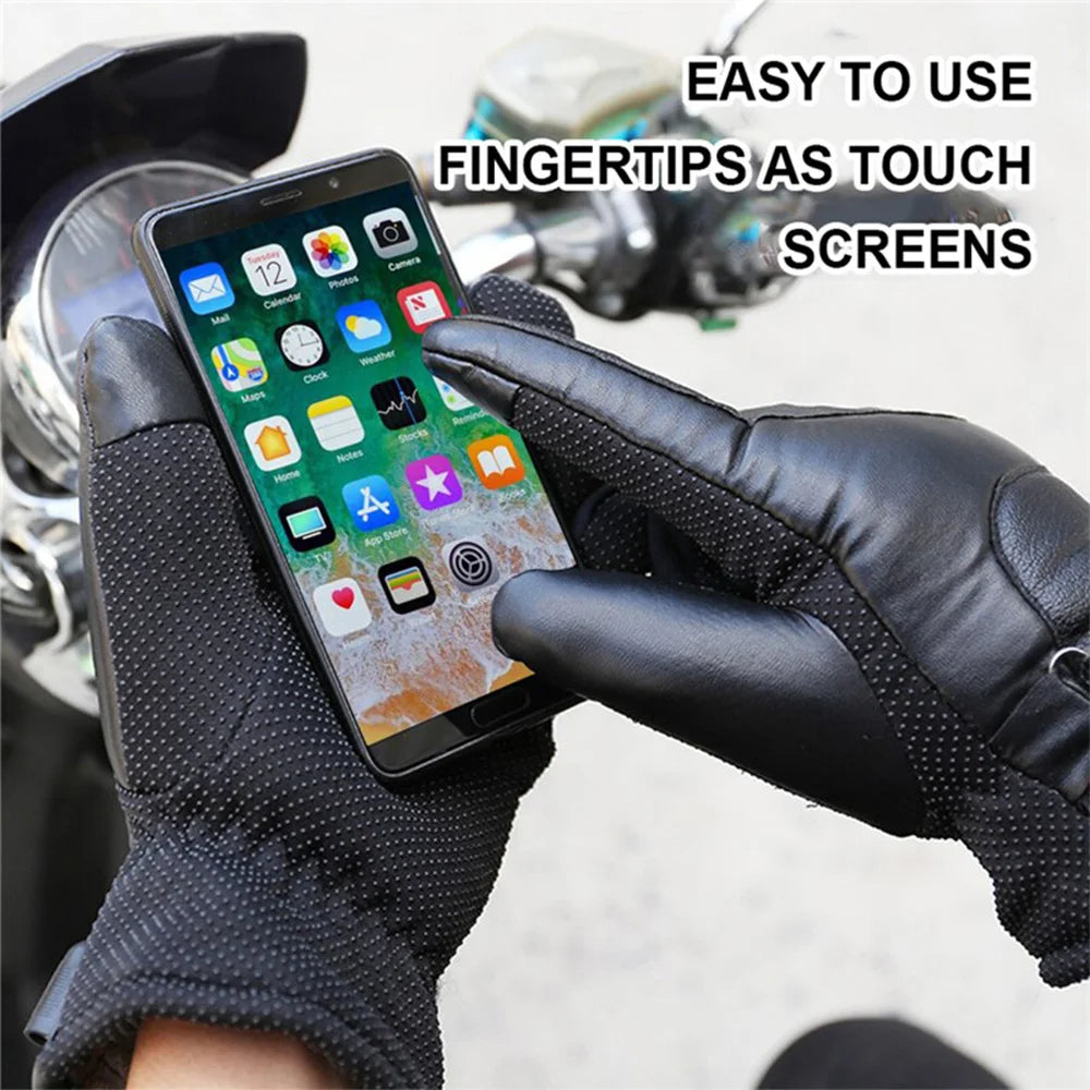 USB Rechargeable Heated Gloves: Winter Hand Warmers with Touch Screen, Waterproof, and Thermal for Biking and Motorcycling