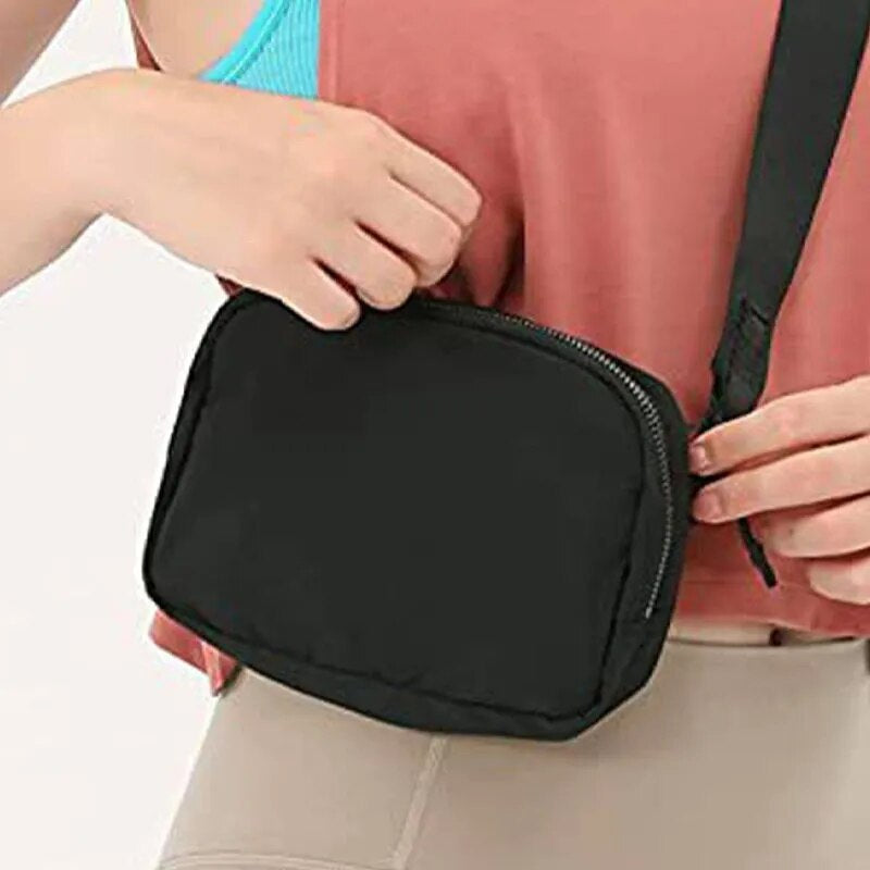 Minimalist Fanny Pack Outdoor Sports Belt Bag, Simple Nylon Chest Purse, Travel Running Fanny Pack for Women & Men