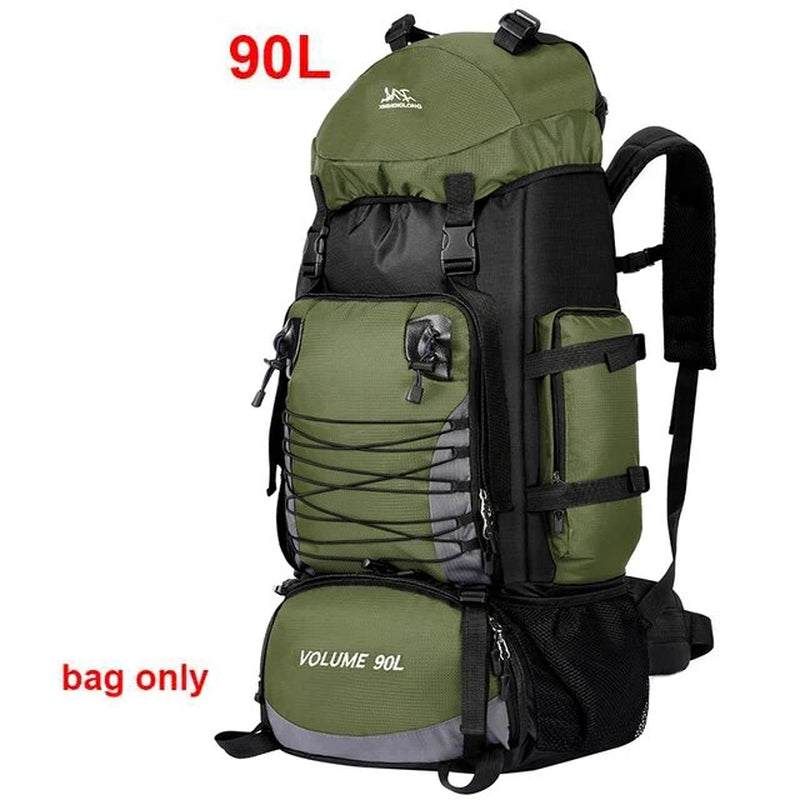 Large 90L Travel Bag Camping Backpack Hiking Army Climbing Bags Mountaineering Sport Bag Outdoor Shoulder Rucksack Men Women